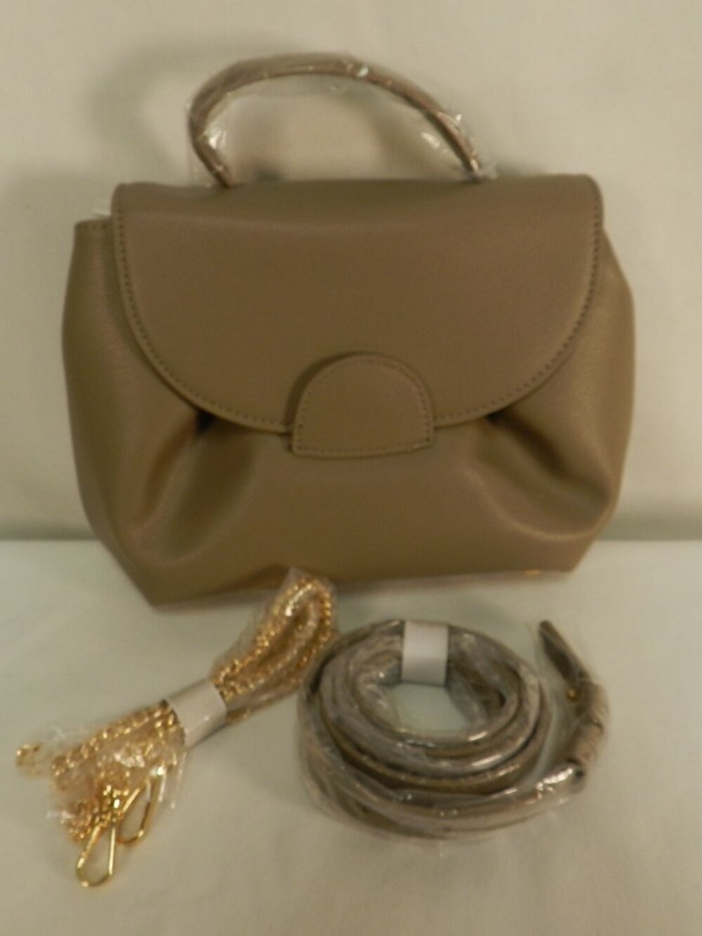 Hi Carry Faux Leather top handle convertible crossbody bag purse w/ 2 straps NEW